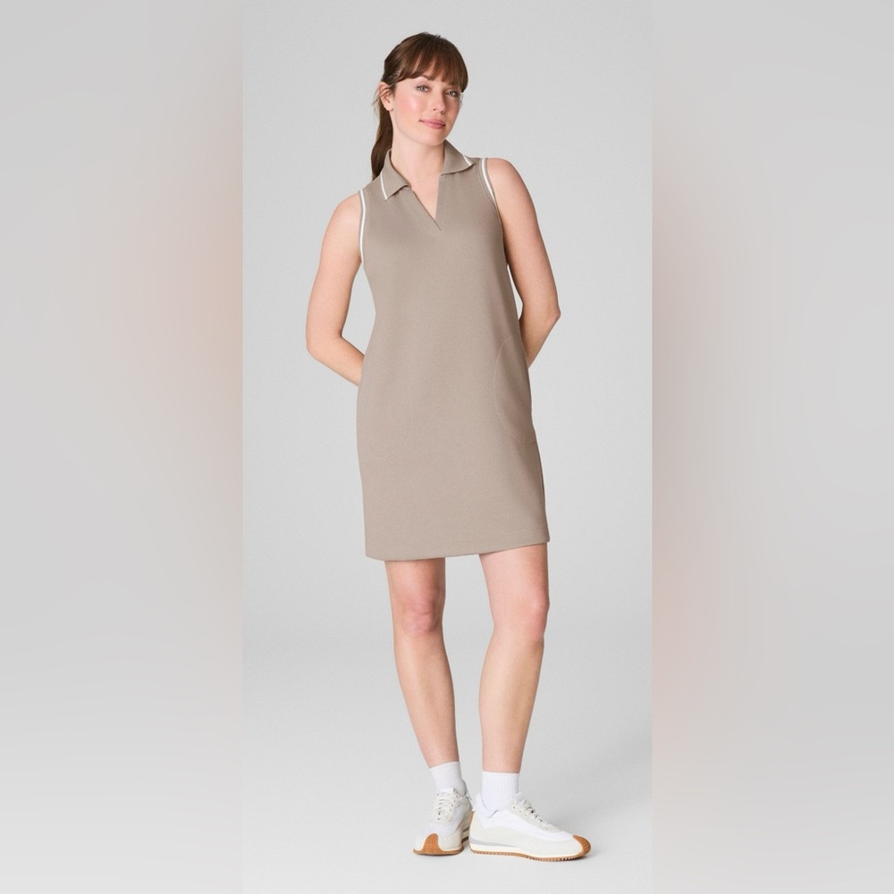 SPANX AirPique Sleeveless Women’s Polo Dress Color Ashwood Size XL NWT